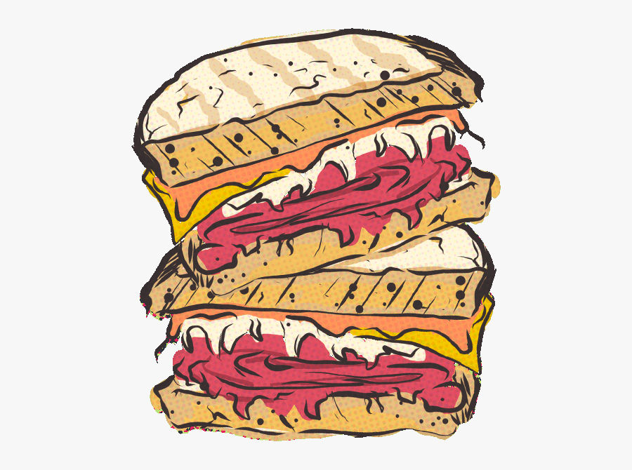 Our Sandwiches Are Famously Big & Delicious - Corned Beef Sandwich Drawing, Transparent Clipart
