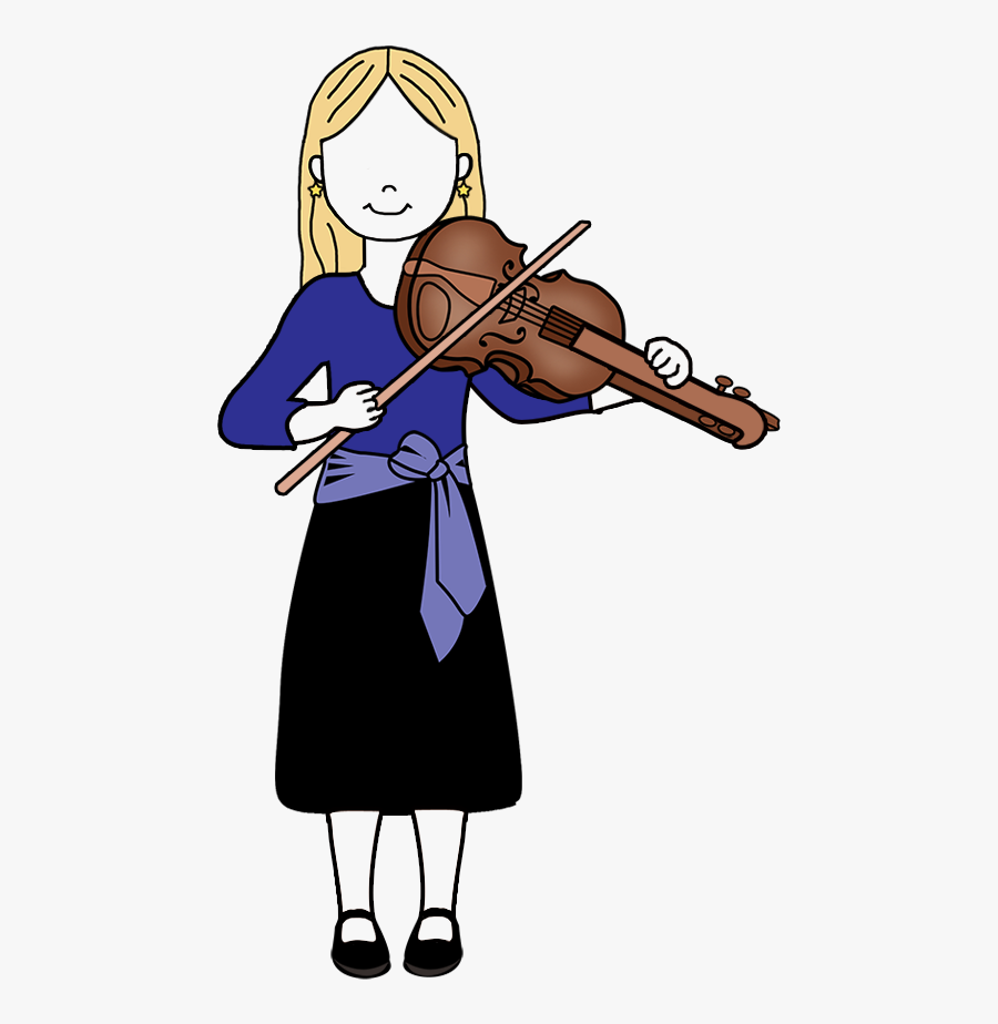 Violin Girl Personalized T Shirt For Recital, Music - Cartoon, Transparent Clipart