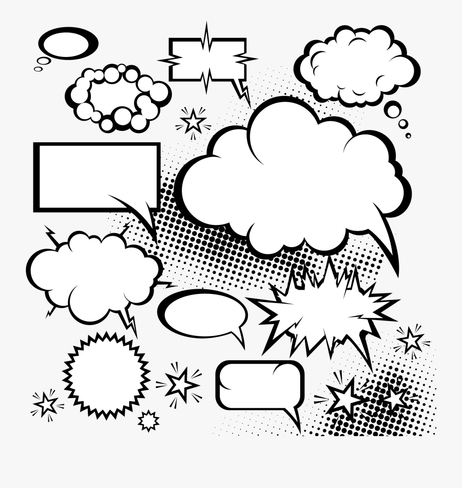 Speech Balloon Comic Book Dialogue Cloud Explosion - Bubbles Comics, Transparent Clipart