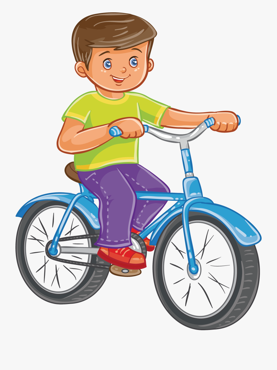 Ride A Bike Cartoon Png, Transparent Clipart