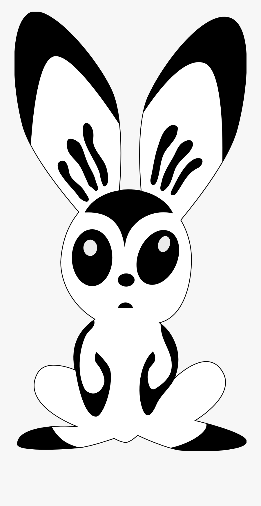 Hare By Rones Rabbit Black White Line Easter 555px - Rabbit Dance Clipart Black And White, Transparent Clipart