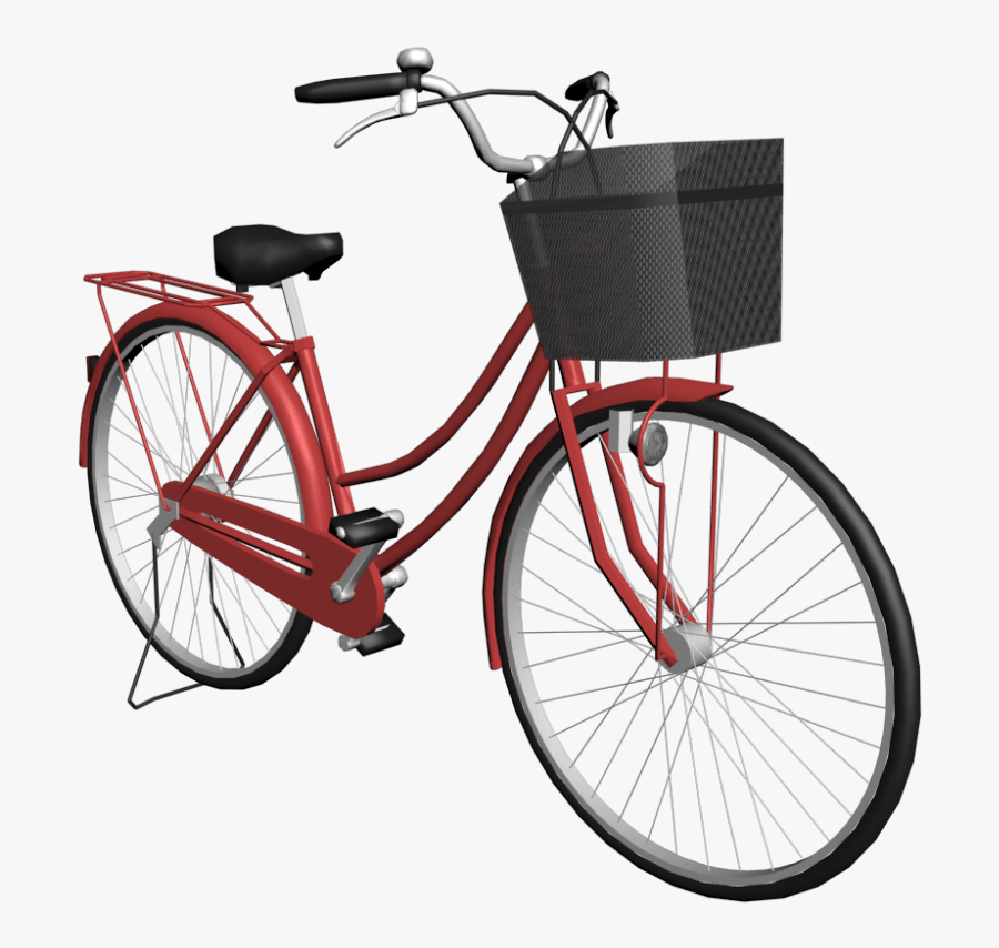 Women Red Bicycle - Ladies Bicycle Png, Transparent Clipart