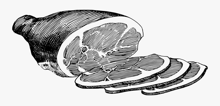 Turkey And Ham Sandwich Clipart - Ham Black And White Clipart, Transparent Clipart
