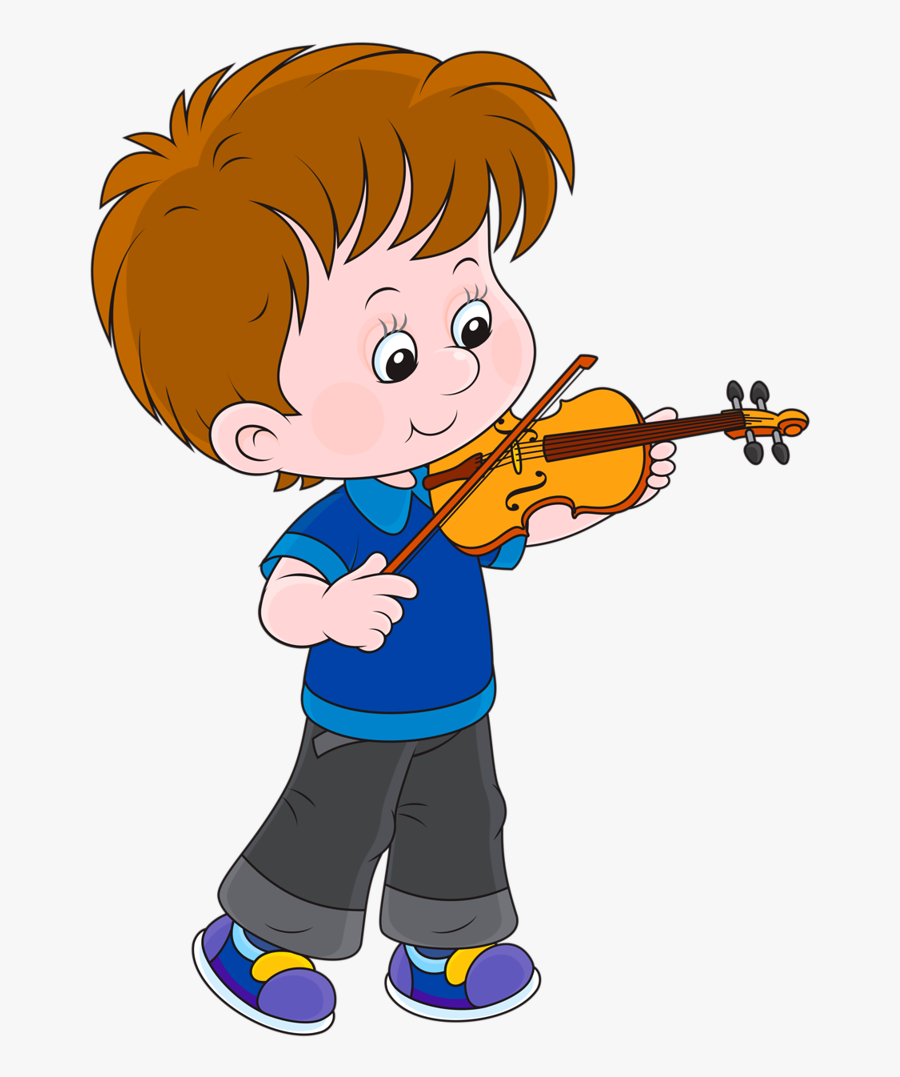 Boy Playing Violin Cartoon - Boy Playing Violin Clipart, Transparent Clipart