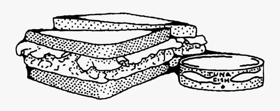 Hamburger Egg Sandwich Submarine Sandwich Lettuce Sandwich - Tuna Sandwich Black And White, Transparent Clipart