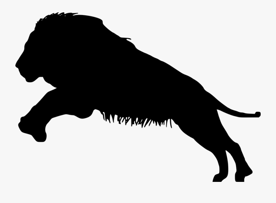 Silhouette,big Art,roar,sporting - Lion Silhouette With Transparent Background, Transparent Clipart