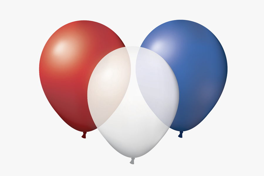 Blue And White Balloons Png Clip Art Black And White - Red White And Blue Balloons Clipart, Transparent Clipart