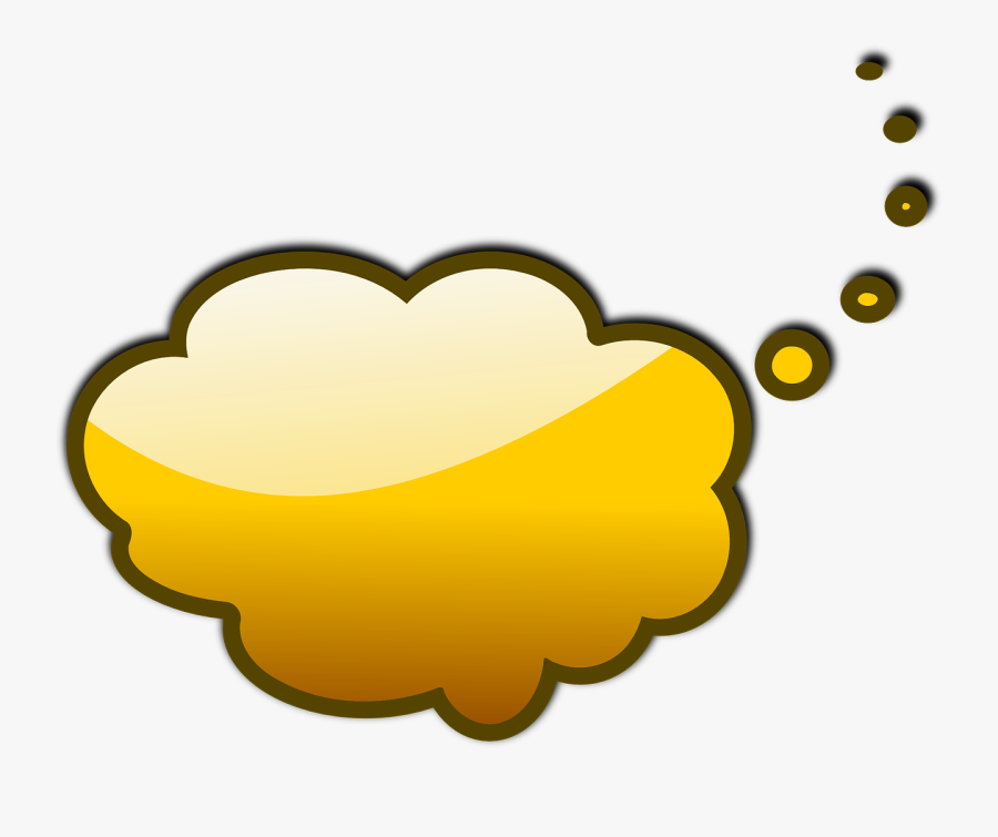Thought Bubble Cartoon Bubble Clipart - Yellow Thought Bubble Transparent, Transparent Clipart