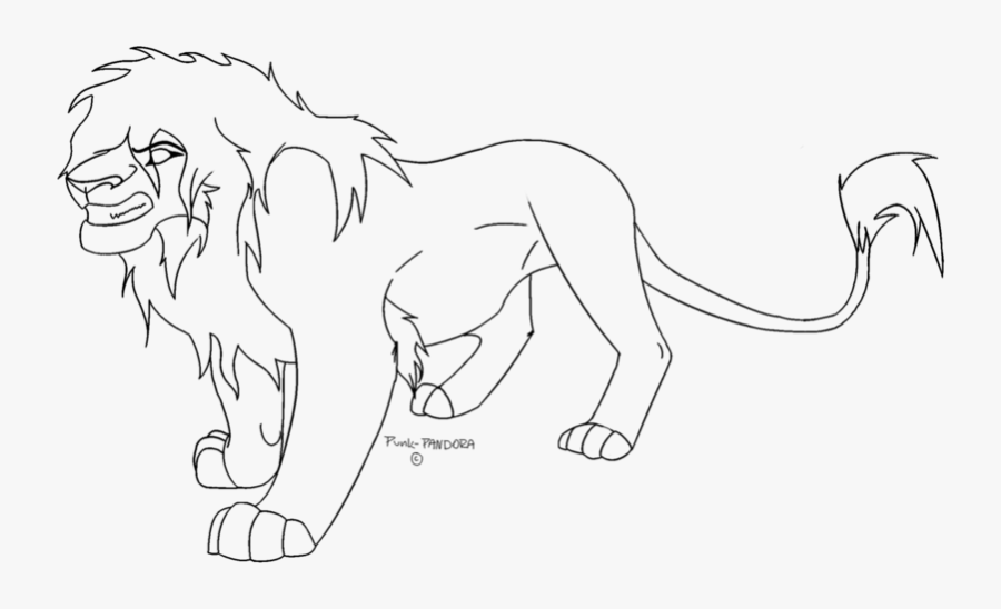 Clip Art Stock Lion Line Art Scar Roar Watercolor Transprent - Line Art, Transparent Clipart