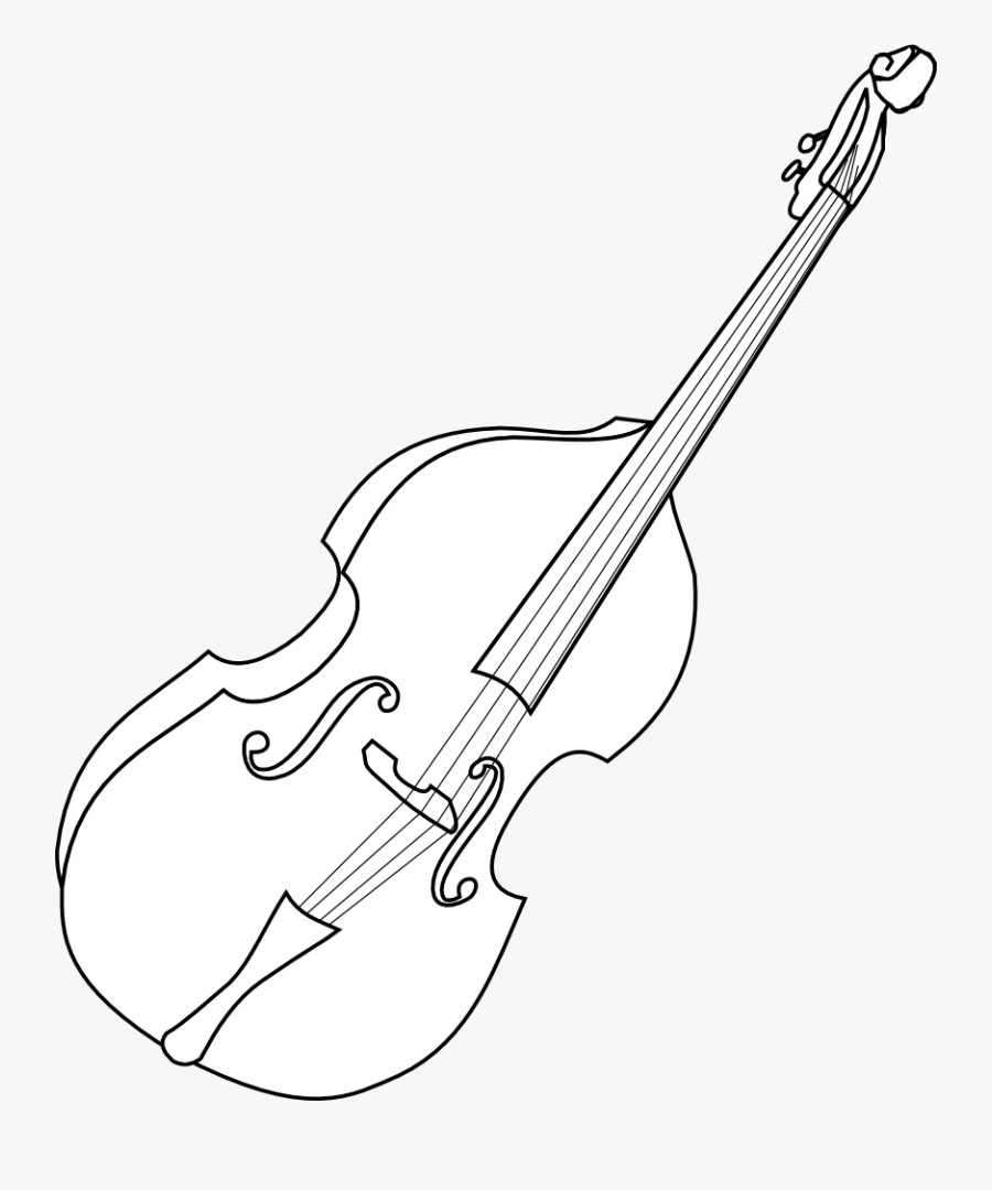 Clip Art Bass Instrument Clipart - Double Bass Instrument Drawing, Transparent Clipart
