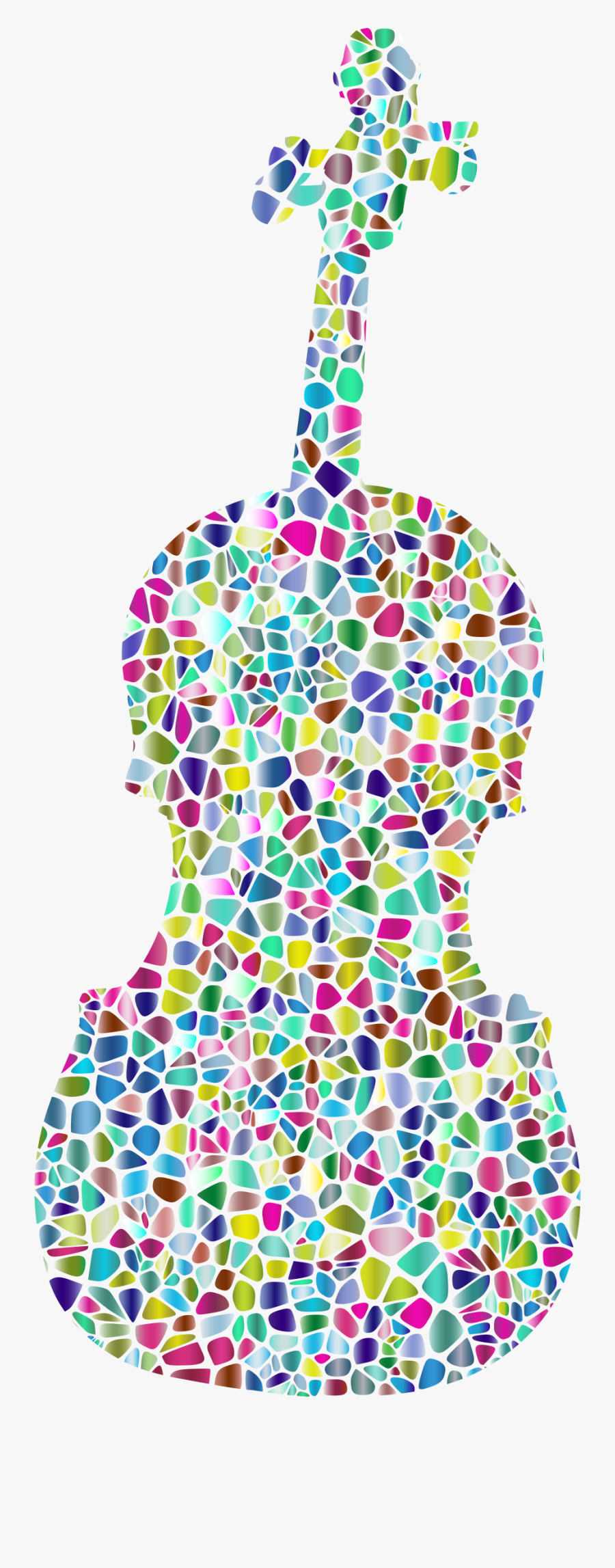 Polyprismatic Tiled Violin Silhouette Clip Arts - Violin, Transparent Clipart