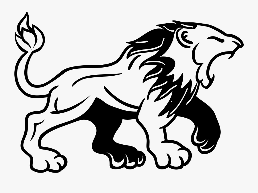 Lion Clip Art Black And White, Transparent Clipart