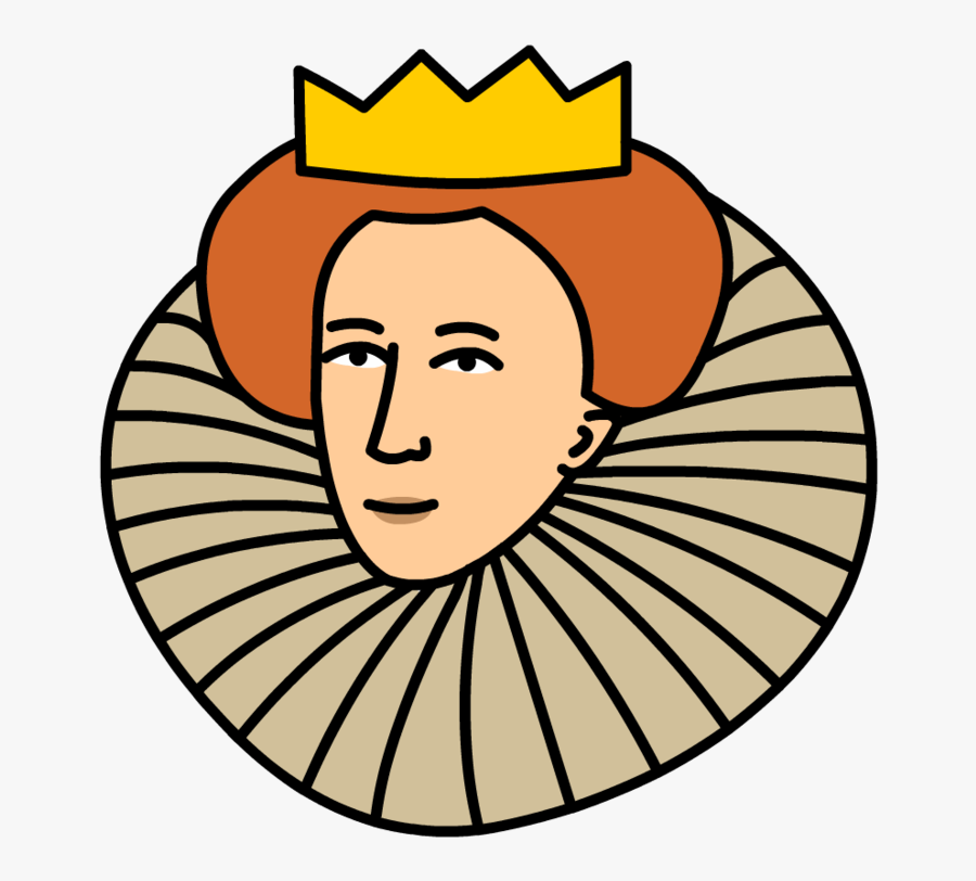 Queen Clipart Head - Cartoon Queen Elizabeth 1, Transparent Clipart