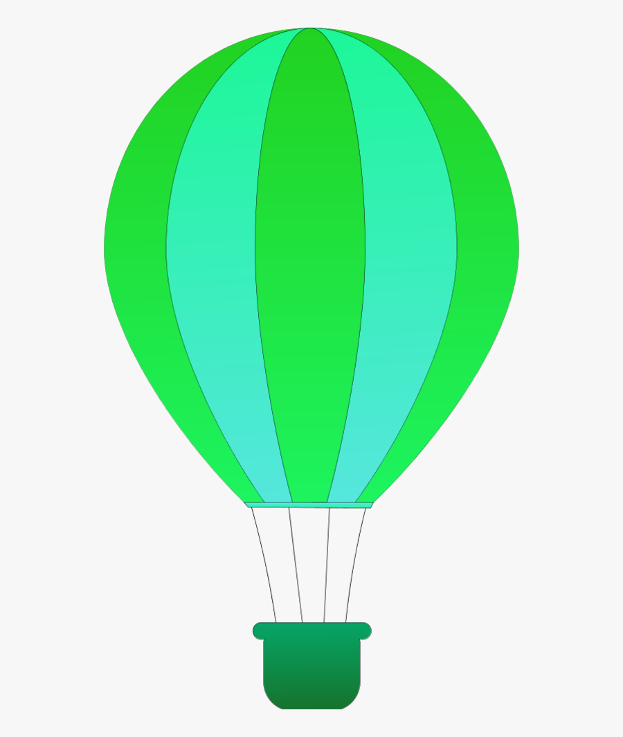 Vertical Striped Hot Air Balloons - Transparent Green Hot Air Balloon Clipart, Transparent Clipart