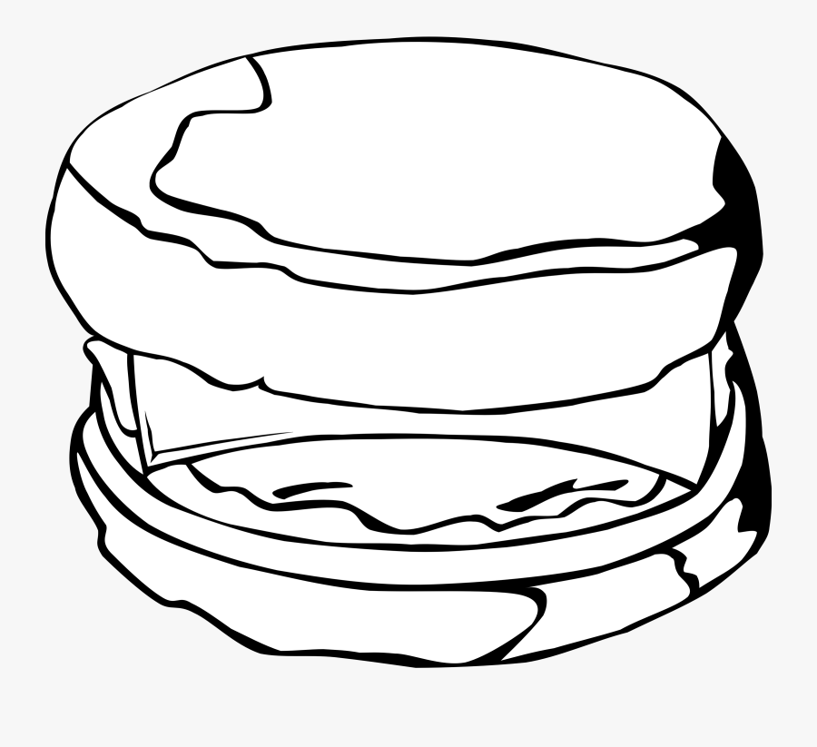 Breakfast Sandwich Clipart - Egg Sandwich Black And White, Transparent Clipart