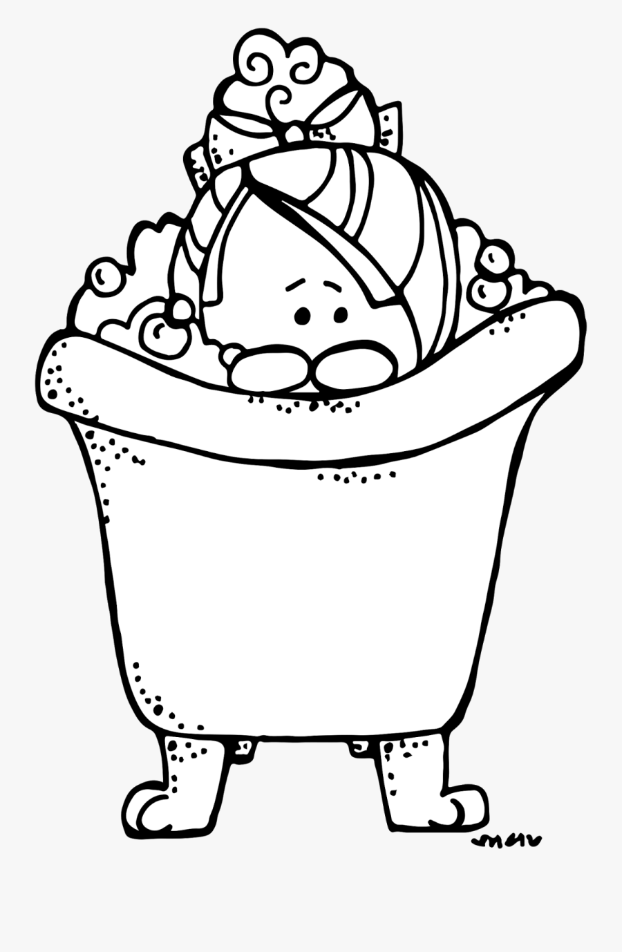 Teacher Clipart Bath Bubbles - Melon Headz Clipart Black And White, Transparent Clipart