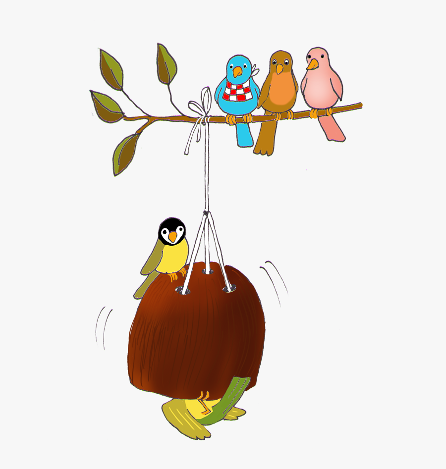 Bird Feeding At Fall - Clipart Feeding Birds Winter Png, Transparent Clipart