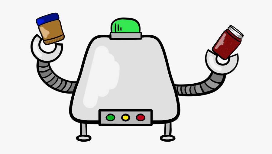Peanut Butter And Jelly Sandwich Robot - Robot Making Sandwich, Transparent Clipart