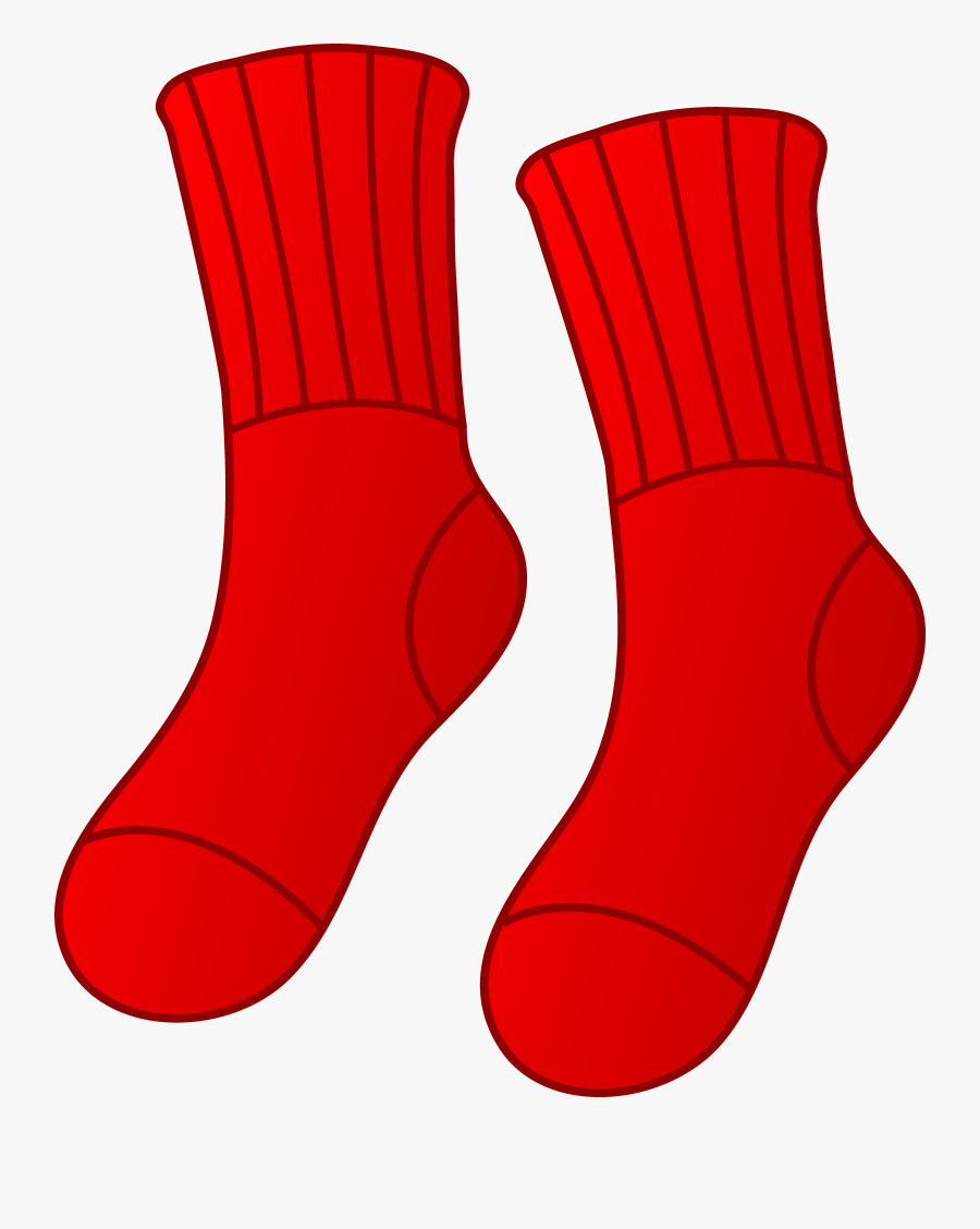 Pair Of Red Socks, Transparent Clipart