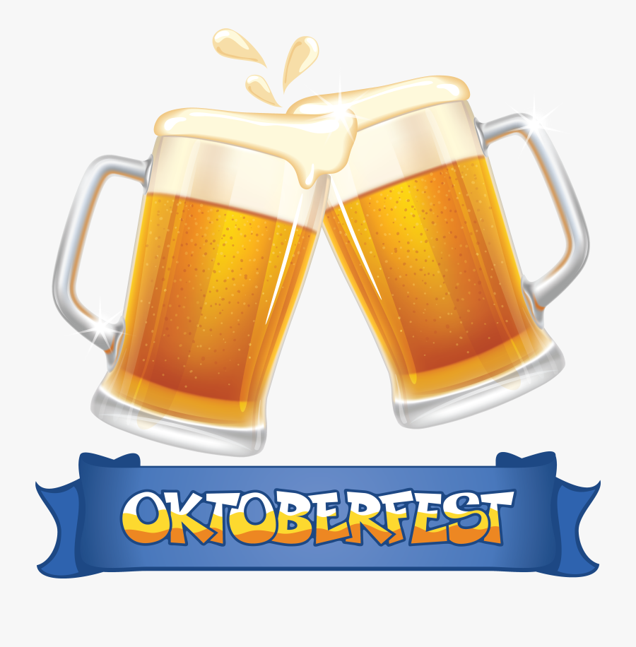 Oktoberfest Beer Clip Art - 2 Beer Mugs Cheers, Transparent Clipart