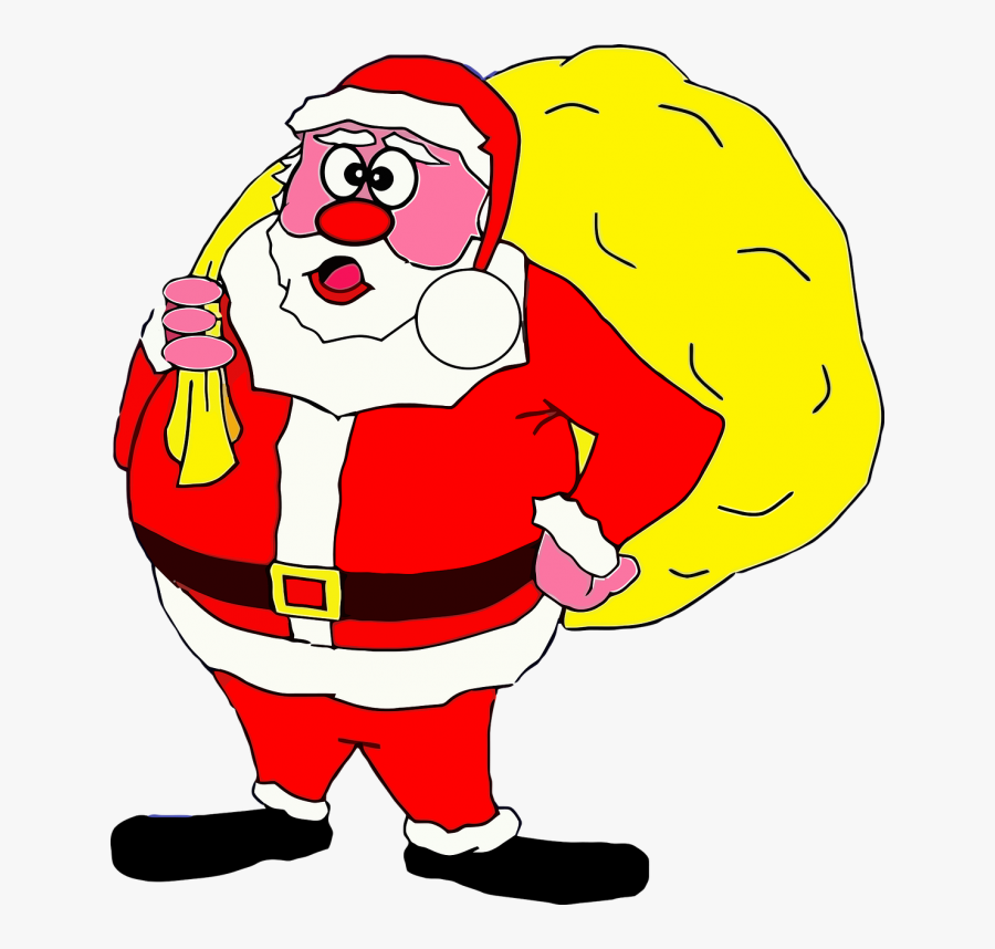 Clipart Comic Santa Claus Clipart - Netball Christmas Funny, Transparent Clipart