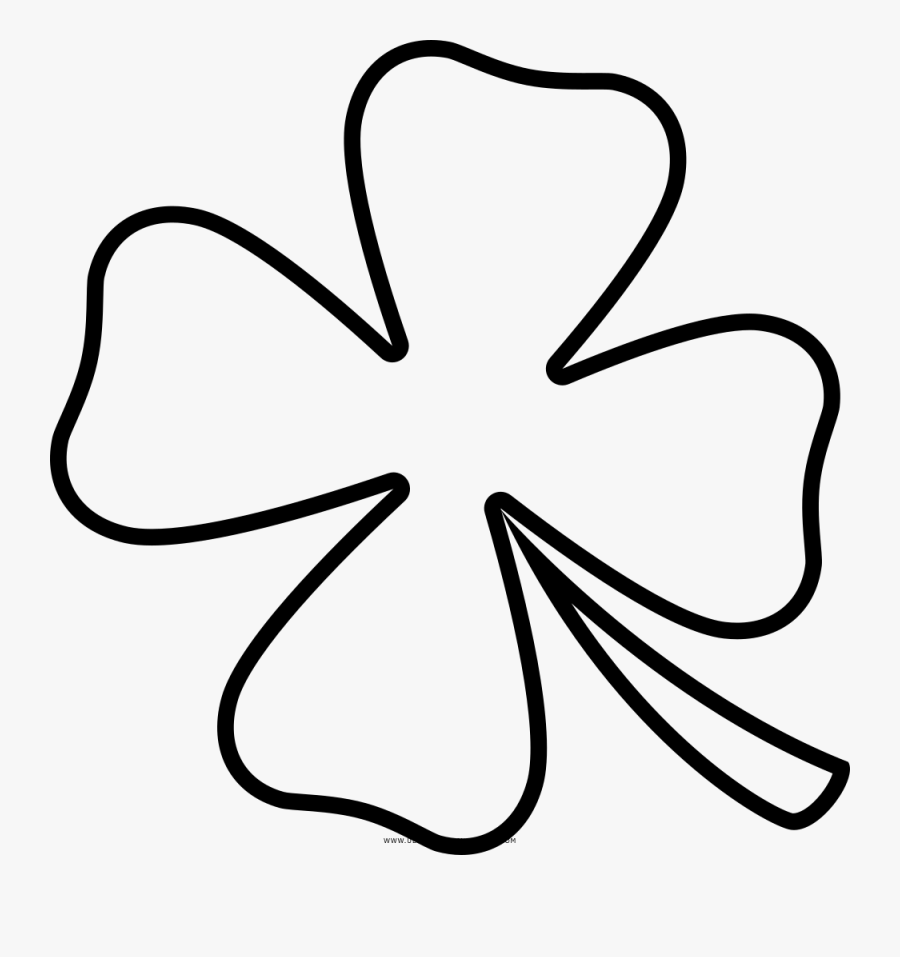 Four-leaf Clover Coloring Page - Dibujos De Trebol De 4 Hojas, Transparent Clipart