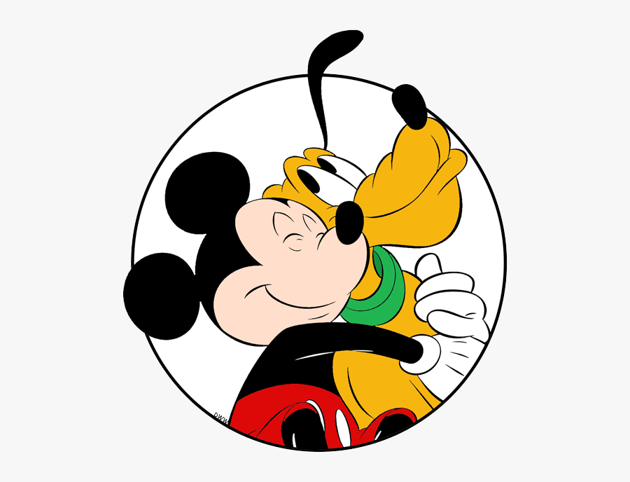 Mickey Hugging Pluto Circle - Pages Minnie Coloring Clips Mickey Mouse, Transparent Clipart