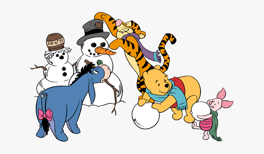 January Clipart Season - Winnie The Pooh Snowman, Transparent Clipart