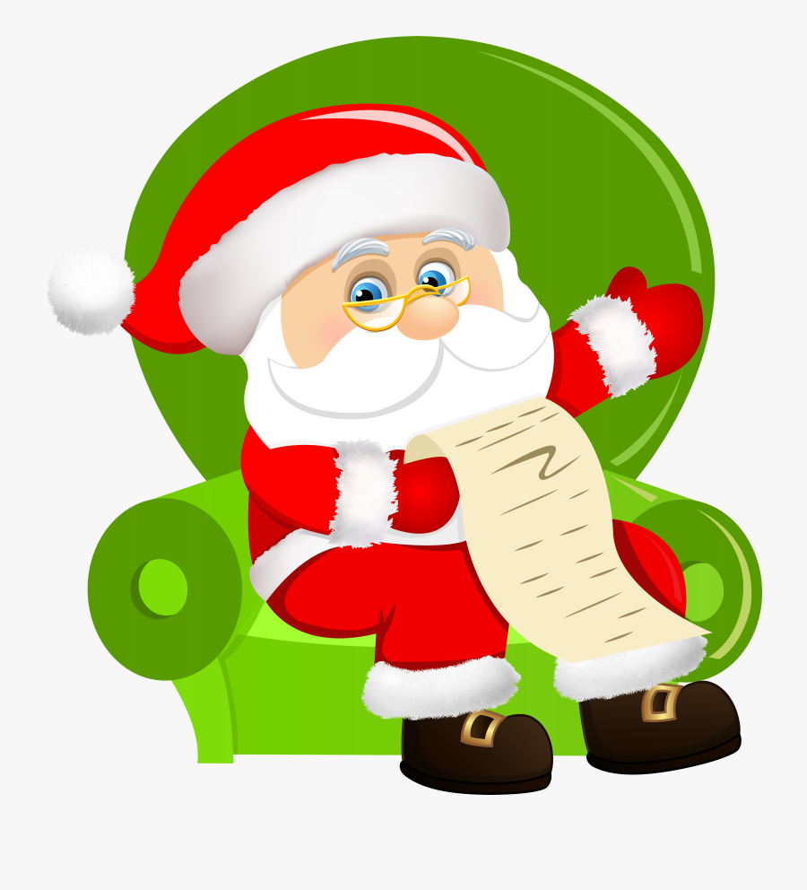 Clipart Beach Santa Claus - Santa In Chair Clip Art, Transparent Clipart