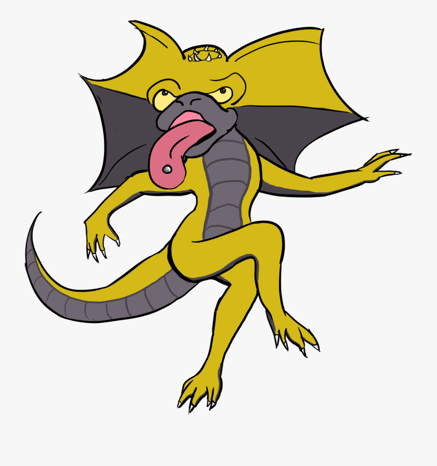 Tongue"zma Is A Ruthless Tyrant Frilled Lizard Queen - Cartoon, Transparent Clipart