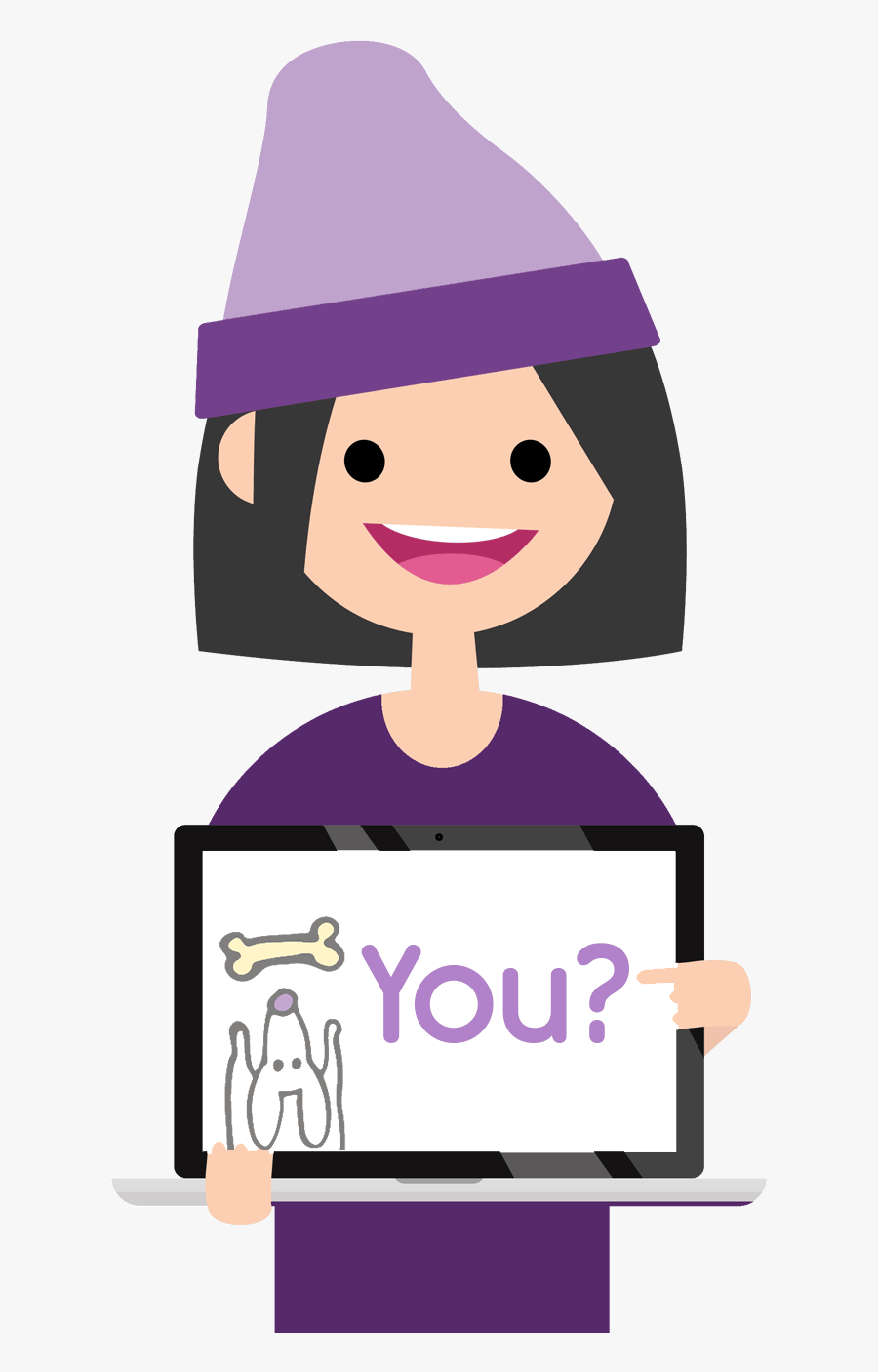 February Clipart Purple - Cartoon, Transparent Clipart