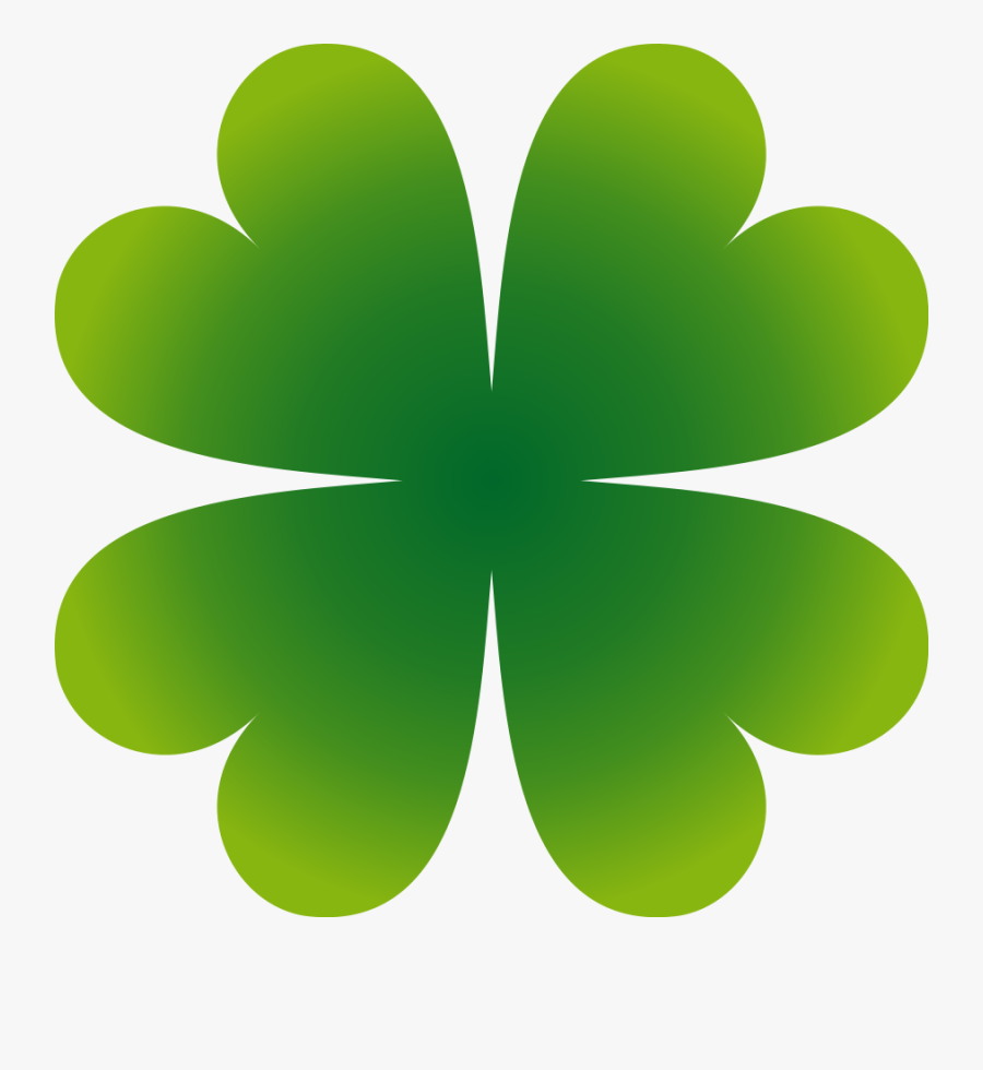 Simple Four Leaf Clover Clipart - Four Leaf Clover Animated, Transparent Clipart