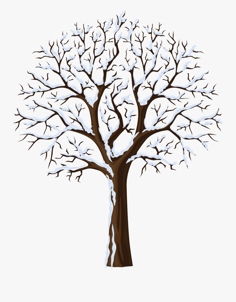 January Clipart Snowtree - Winter Tree, Transparent Clipart