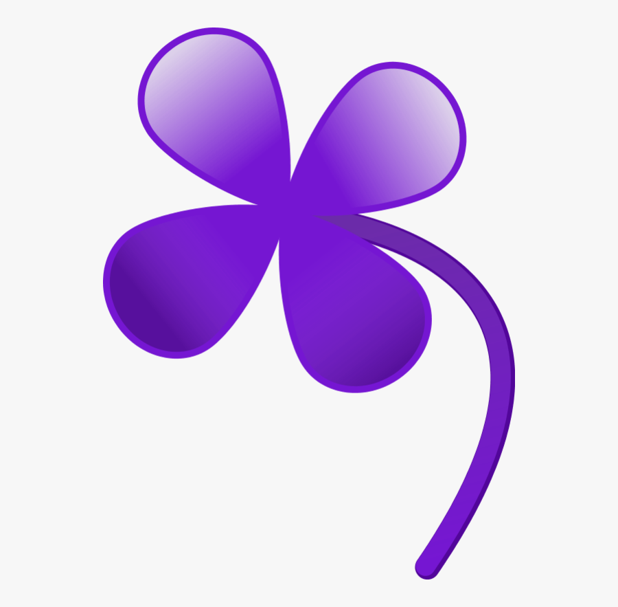 Transparent Clovers Png - Purple 4 Leaf Clover, Transparent Clipart