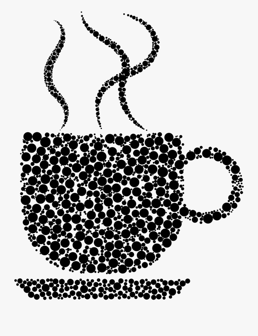 Coffee Circles - Silhouette Coffee Mug Design, Transparent Clipart