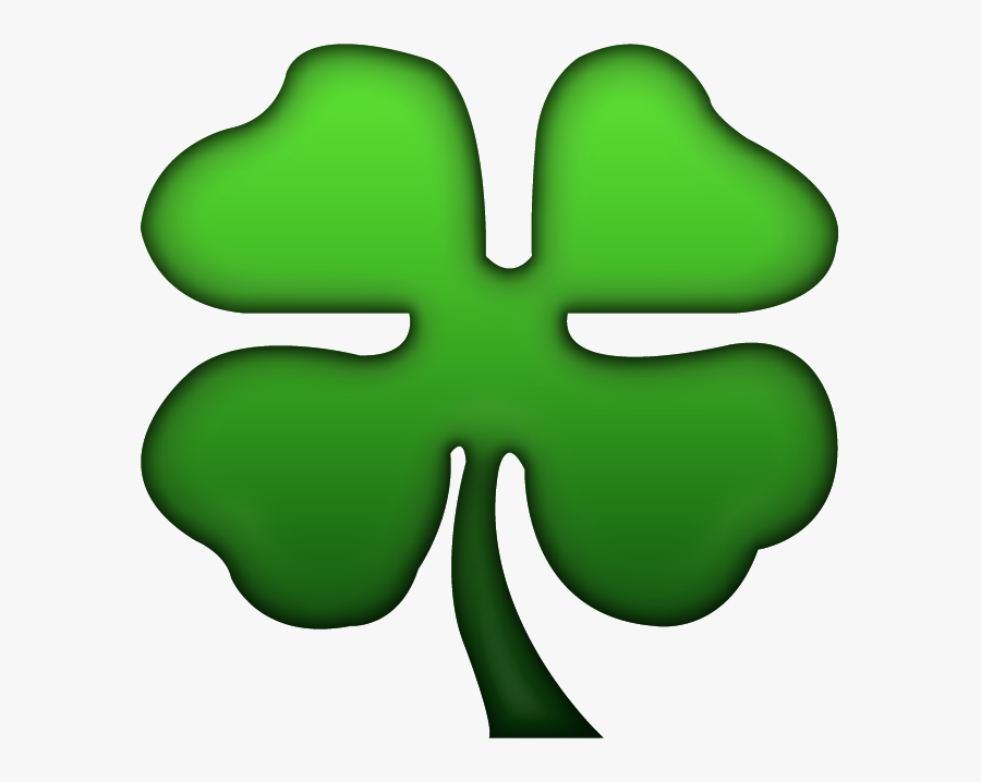 Four Leaf Clover Emoji Png, Transparent Clipart