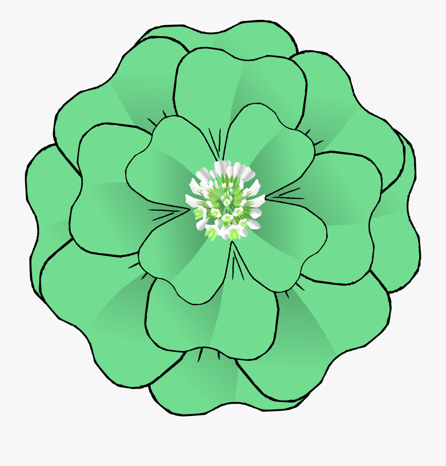 Flower 4 Leaf Clover Corsage-resubmission - Green Flower Clipart Transparent, Transparent Clipart