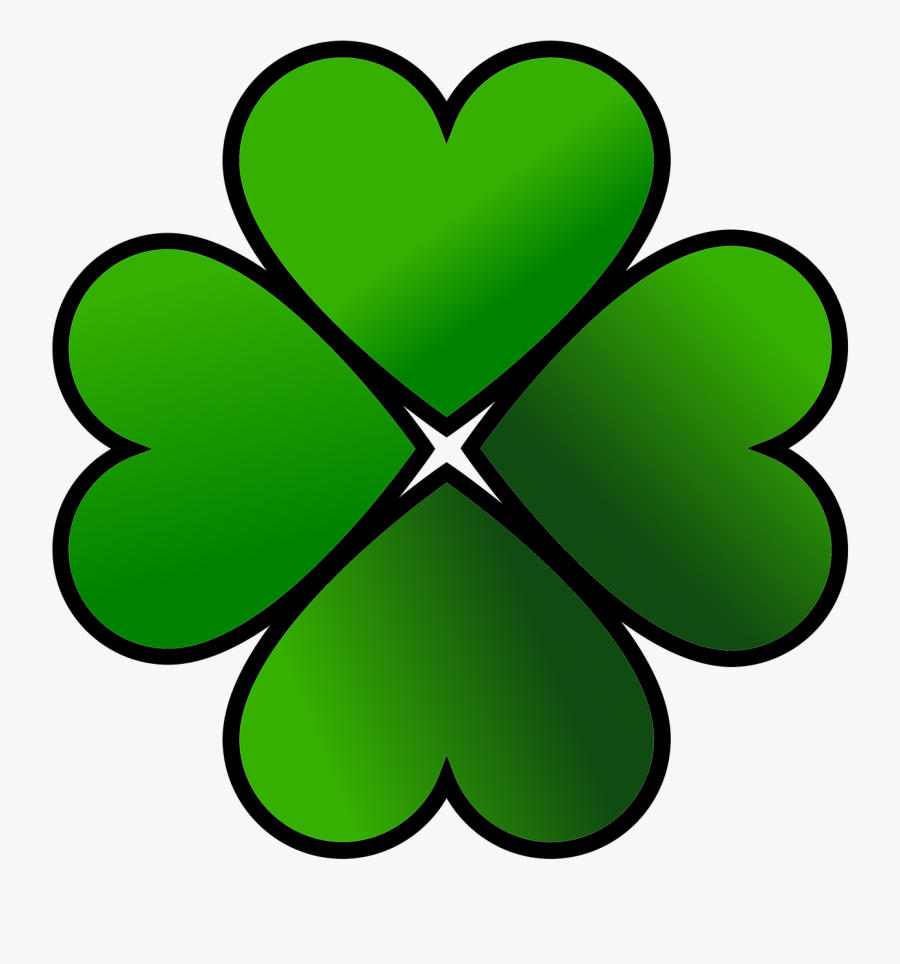 Four-leaf Clover Flower Free Pictures Free Picture - Четирилистна Детелина Шаблон, Transparent Clipart