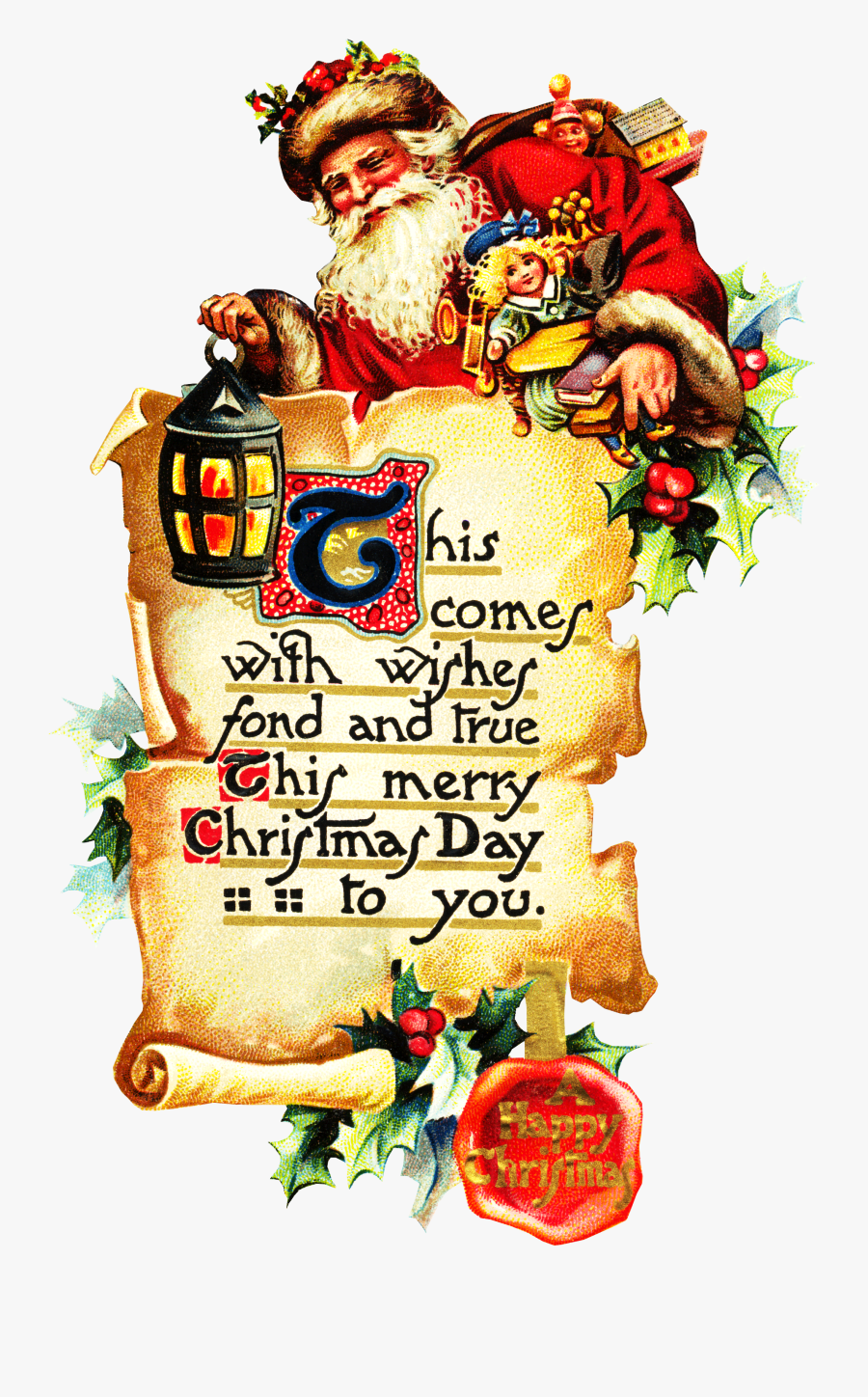 Santa Claus Scrolls Clipart, Transparent Clipart