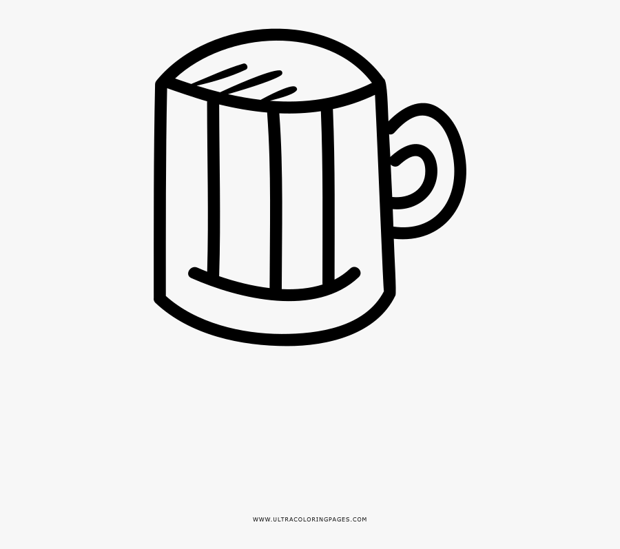 Beer Mug Coloring Page - Line Art, Transparent Clipart