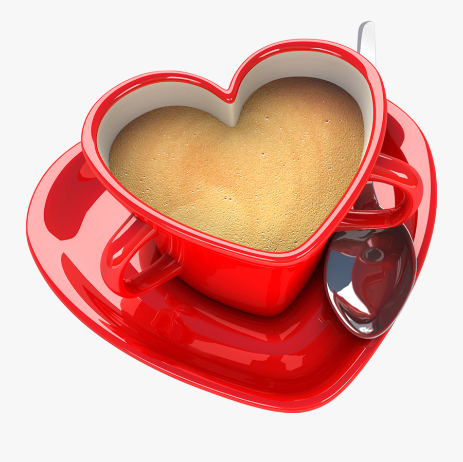 Red Coffee Cup With Heart Png Clip-art - Good Morning Too My Friend, Transparent Clipart
