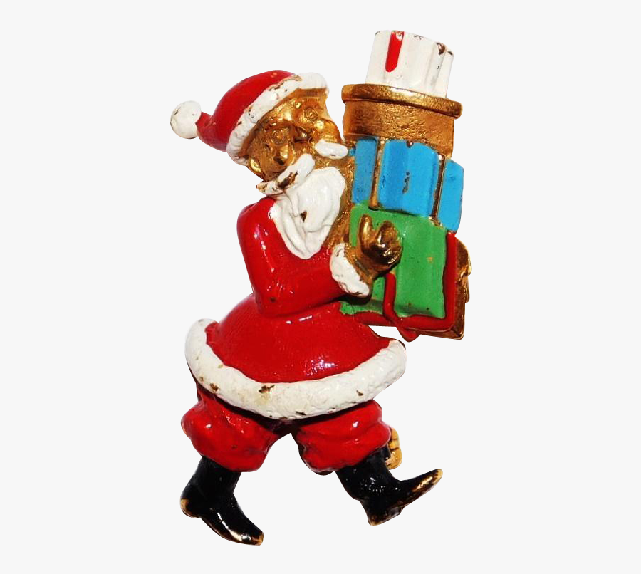 Whimsical Santa Claus Brooch Bearing Christmas Gifts - Santa Claus, Transparent Clipart
