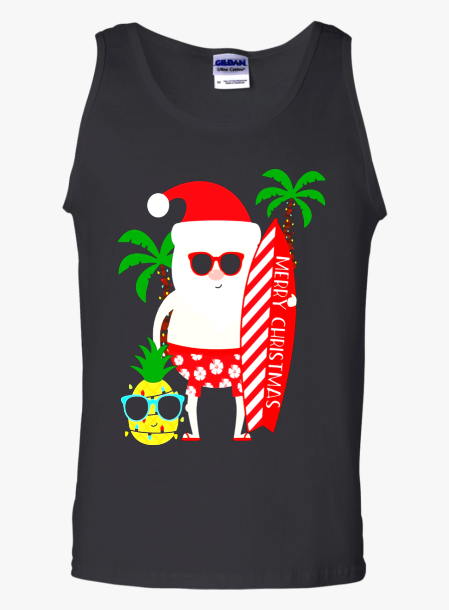 Santa Claus Clipart Summer - Santa Claus Surfing Shirt Summer, Transparent Clipart