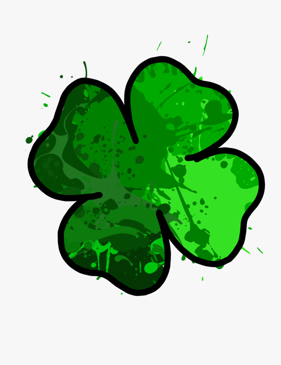 #lucky #paint #splatter #clover #fourleafclover #4leafclover - Black Paint Splatter, Transparent Clipart
