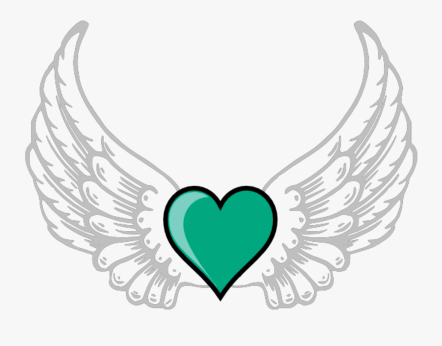 Mq Green Heart Hearts Wings Wing - Transparent Background Wings Hd Png, Transparent Clipart