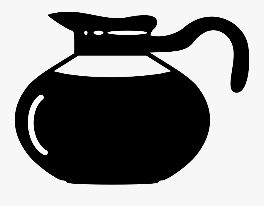 Pot Big Image Png Black And White Coffee Pot Clip Art , Free