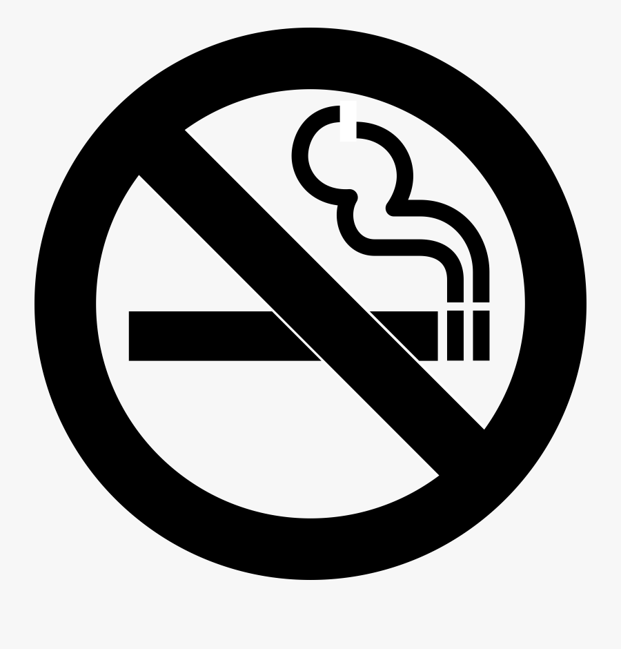 No Smoking Clipart - No Smoking Sign Black And White Png, Transparent Clipart