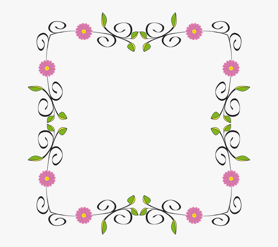 Spring Flowers Clipart Abstract - Clip Art Border Flowers, Transparent Clipart