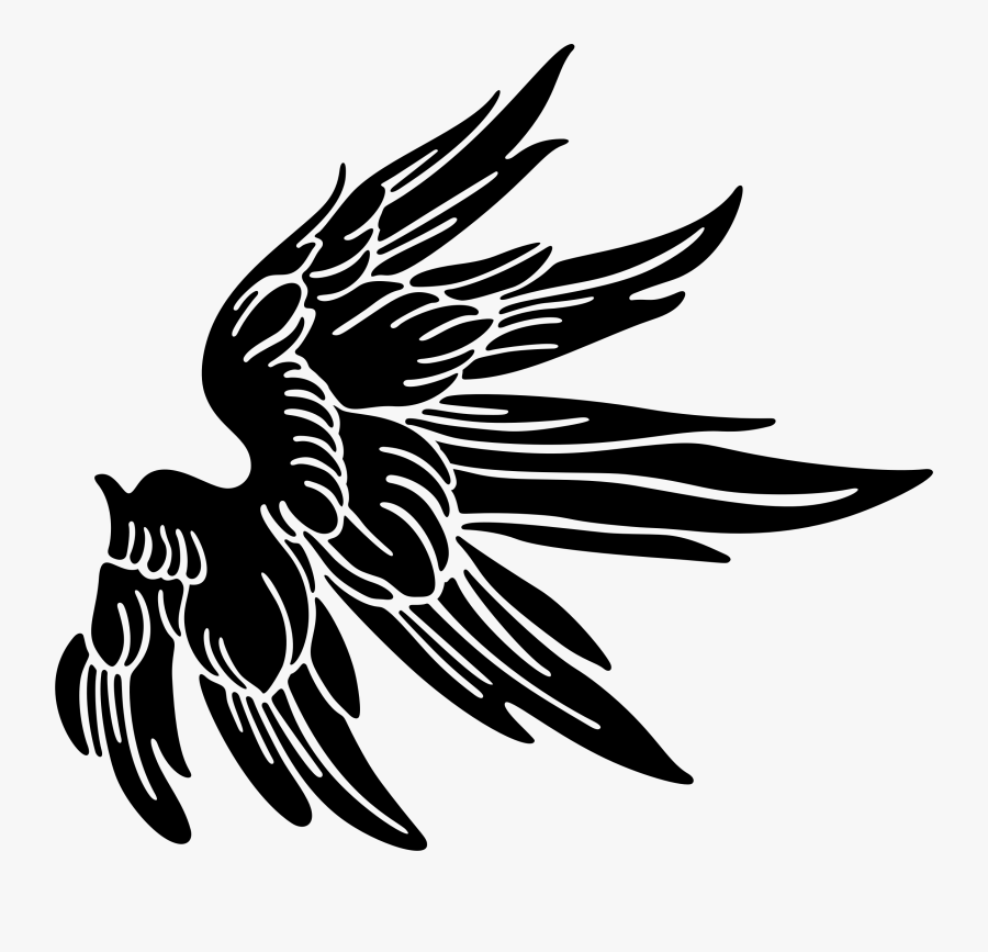 Silhouette Clip Art - Angel Wing Silhouette Png, Transparent Clipart