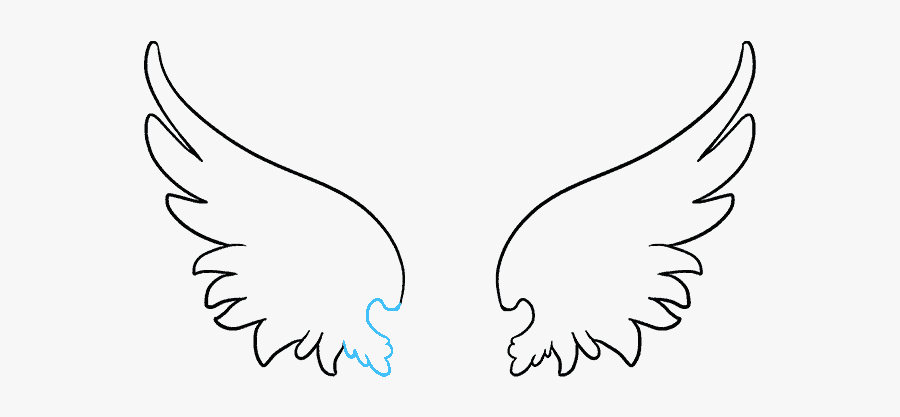 Angel Wings Clipart Sketch - Angel Wing Simple Drawing, Transparent Clipart